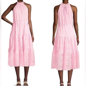 Nuevo sin etiquetas Vestido Ted Baker London Miarose Halter Cuello Rosa Midi talla TB 3 US 10 - Imagen 1 de 8