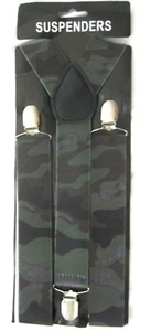 1 1/2" GREEN NAVY ARMY MARINES CAMO CAMOUFLAGE Adj Y-Style suspenders-New!VERS3 - Picture 1 of 1