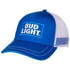 Bud Light Logo Adjustable Snapback Mesh Trucker Hat Blue