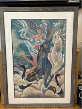 Yamin Young "Playful Fantasy" Limited Edition Serigraph Rice paper 14K Gold Leaf