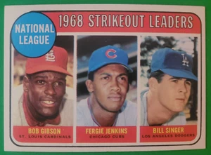 1969 Topps #12 Nat'l League Strikeout Leaders Gibson Jenkins, Singer NRMT-MINT - Picture 1 of 5