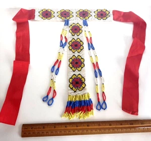RARE Minnesota Handcrafted Seed Bead Beaded Dance Powwow Regalia Necklace? Belt? - Picture 1 of 6