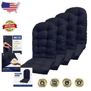 4-Pack High Back Rocking Chair Cushions - Thickened Navy Pads for Relaxation - Picture 1 of 9