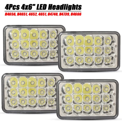 DOT para Cadillac Seville 1977-1985 4 piezas 4x6" faros LED haz alto/bajo NUEVO Foto 1 de 4