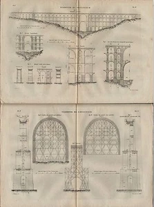 VIADOTTO DI GOELTZSCH-PROGETTO-AUTORE WILCKLE-DUE TAVOLE-SALDINI 1855-L1727 - Imagen 1 de 1