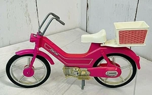 Vintage Barbie Pink Motorcycle with Basket on Back 1983 Top Toys Mattel 1205F4 - Picture 1 of 12