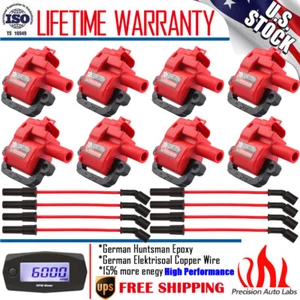 8 Pack Ignition Coil & Spark Plug Wire For GMC Sierra 2500 HD Savana 3500 8.1L - Picture 1 of 15