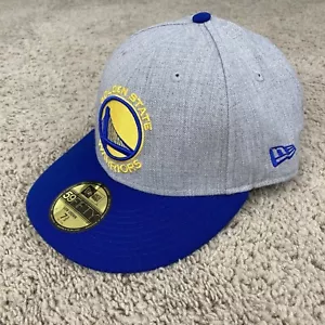 Gorra Golden State Warriors NBA New Era 59Fifty 7 3/8 Corona Baja Gris Azul Nueva con Etiquetas - Imagen 1 de 7