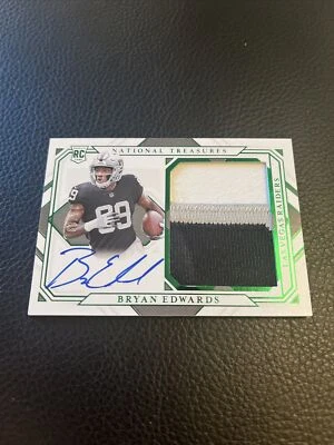 2020 Panini National Treasures Rookie Patch Auto Green BRYAN EDWARDS Auto /89 - Image 1 of 4