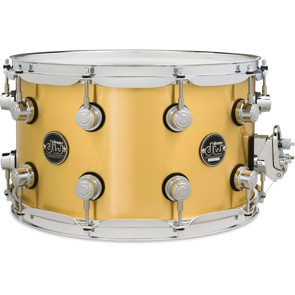 DW DRPM0814SSBP Performance Series 1mm Polished Brass 8x14 Snare