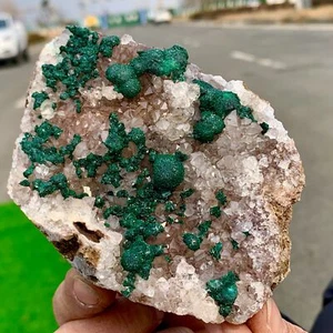 Malaquita Natural 338G con Cuarzo Drruzy Mineral Decoración Energía Curación - Imagen 1 de 22