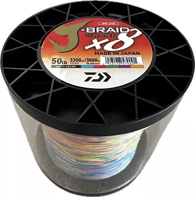 Daiwa J-Braid GRAND 3300 Yards 3000 Meters Multi Color 50 65 80 PE J-Braid x 8 - Image 1 of 3