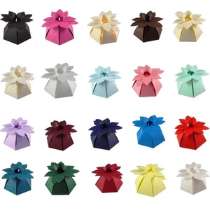 Flower Top Wedding Favour Boxes - Choose Colour - Choose QTY - SC16. 10, 50, 100 - Picture 1 of 19