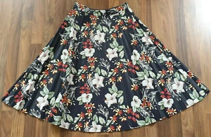 Rock Falten Kunstleder Blumen dunkelblau Plissee schwingend mint & berry S 36 38 - Bild 1 von 4