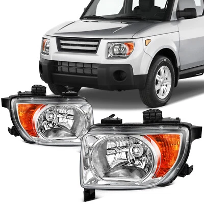 Par de montaje de faros izquierdo+derecho carcasa cromada para Honda Element 2003-2008 Foto 1 de 4