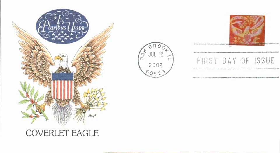 FLEETWOOD - COVERLET EAGLE JUL 12 2002 OAK BROOK IL FIRST DAY COVER (FDC) BX8 - Image 1 of 2