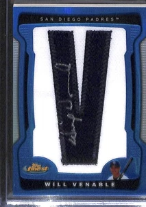 2009 Topps Finest Baseball Blue Refractor Autographed Patch #154 Will Venable - Picture 1 of 2