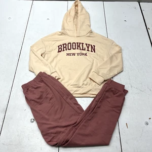 Beige & Red "Brooklyn" Graphic Print 2 Piece Outfit Youth Size 9-10 NEW - Picture 1 of 8