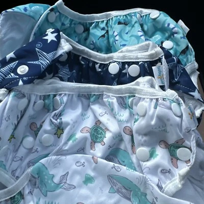 ‘Baby Goal’ Cloth Diapers 1 Size/Adjustable/Reusable Boys Set of 3 New! - Image 1 of 4