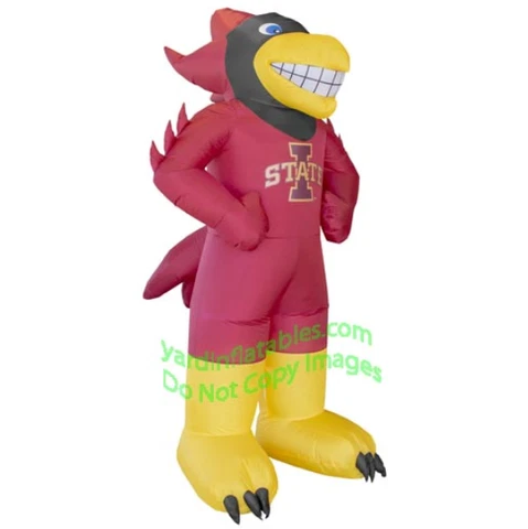 7' Air Blown Inflatable NCAA Iowa State Cyclones Cy The Cardinal Mascot Cover