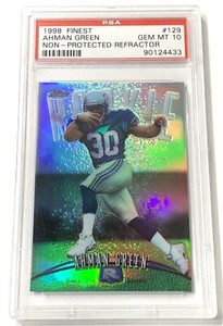 1998 Topps Finest Ahman Green REFRACTOR RC PSA GEM MT 10 card #129 G.B. Packers