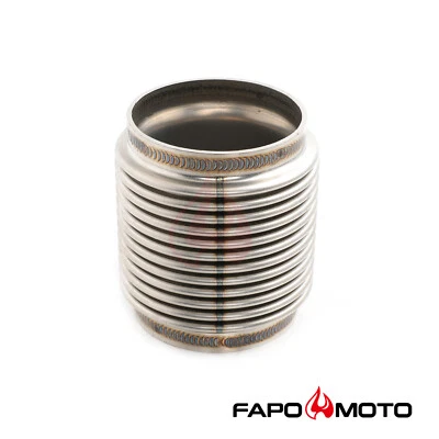 FAPO 3" ID T304 SS EXHAUST FLEX BELLOWS 4" Long Joint Pipe ULTRA STRONG - Image 1 of 4
