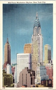 Mid-Town Manhattan Skyline, New York Postcard - Picture 1 of 2