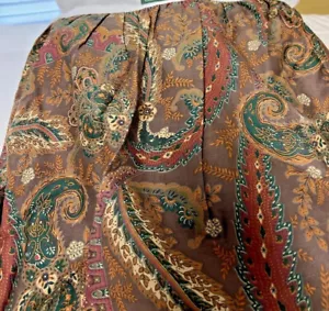 Ralph Lauren Rue des Artistes Queen Bedskirt Brown Paisley Bed Skirt - Picture 1 of 4