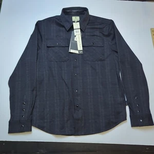 New Scott James Designer Button Up Dress Shirt Men's Sz M Black Button Up Collar - Picture 1 of 21