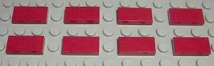 LEGO Carreau - Tuile 1x2 Rouge Foncé 8 Pièce (818) - Picture 1 of 1