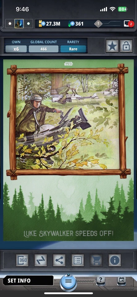 Topps Star Wars Digital Card Trader Green Ewoks Join The Fight Luke Wave 3 Award - Image 1 of 1