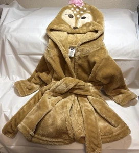 HB Baby Girls Deer Fawn Hooded bath robe 0-9 months - Picture 1 of 6