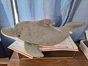 Sea World Jumbo Gray Dolphin Plush 38” Stuffed Animal Dolphin Toy - Photo 1/3