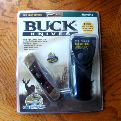 Buck Knives 100 Year Edition 110 Folding Hunter Knife Sheath Pin NEW - Image 1 of 4