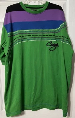 Coogi Shirt Mens XXXL Green With Embroidered Stripes Logo Heavyweight - Image 1 of 4