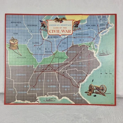 Vintage 1961 American Heritage Civil War Game Board Only Milton Bradley - Image 1 of 4