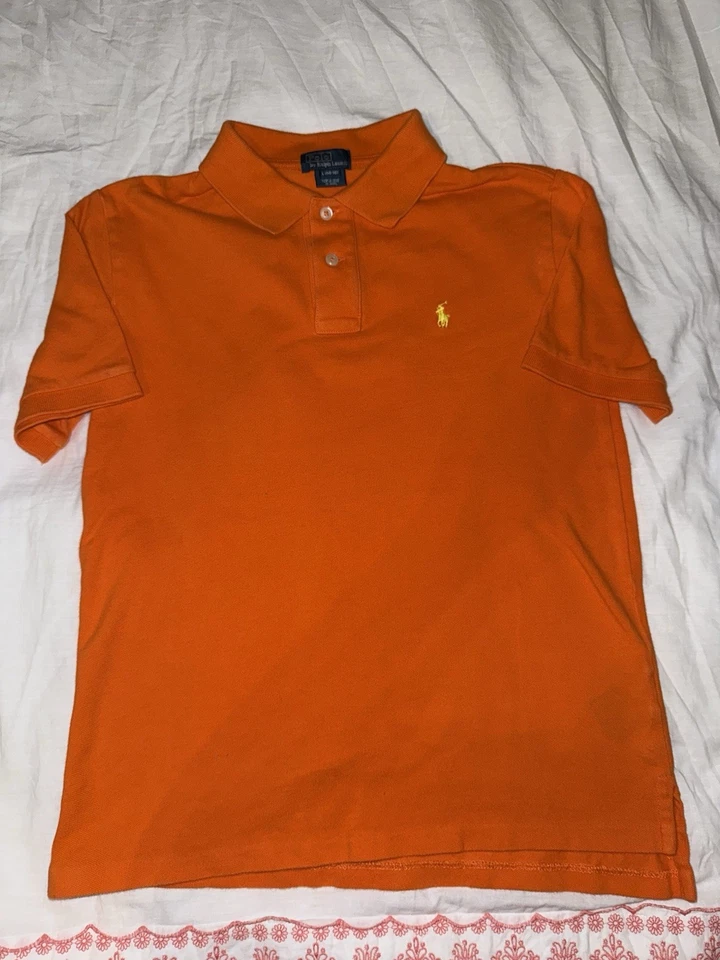 Ralph Lauren Orange 100% Cotton Polo T-Shirt Size Kids L 10-12 - Image 1 of 3