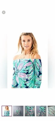 Top para mujer Lilly Pulitzer Weslee floral fuera del hombro marea alta talla S Foto 1 de 2