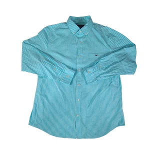 Vineyard Vines Classic Fit Tucker Shirt Mens Large Long Sleeve Blue Plaid - Picture 1 of 8