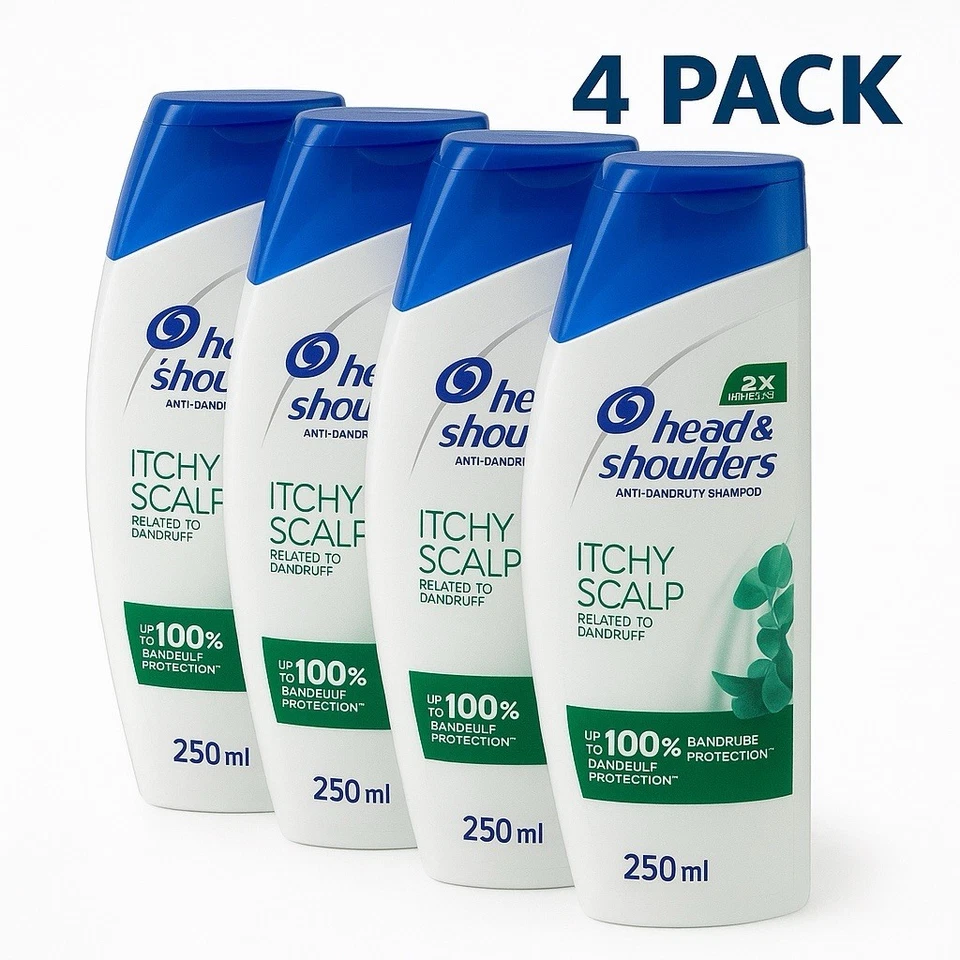 4 PACK Head & Shoulders Anti Dandruff Shampoo Itchy Scalp Care 400 ML Eucalyptus - Image 1 of 1