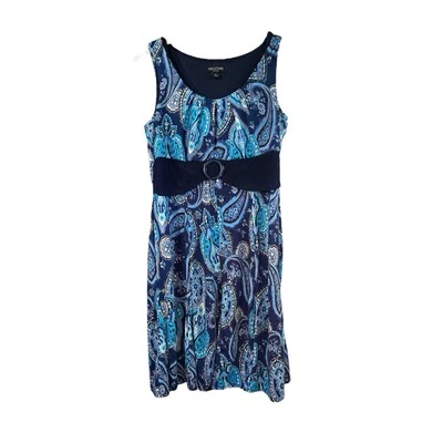 Vestido recto Perceptions Petites L azul cachemira floral calce y acampanado línea A Foto 1 de 4