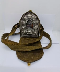 Vintage Tibetische Schrein Box Buddhistische Gebetsbox Gau Größe 12 x 10 cm, 1G - Bild 1 von 9
