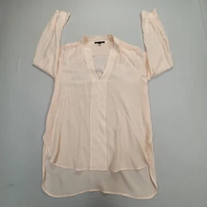 Banana Republic Shirt Womens Medium Peach Blouse Silk See Thru Casual Ladies - Picture 1 of 7