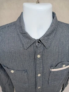 Vans Mens Gray Custom Design Long Sleeve Button Shirt - Picture 1 of 16