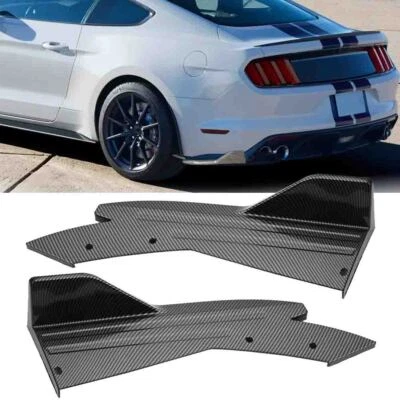 For Ford Mustang GT 500 Carbon Fiber Rear Bumper Spoiler Splitter Lip Diffuser - Image 1 of 4