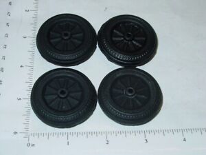 4 Wyandotte Black Rubber Simulated Spoke Wheel/Tire Toy Parts WYP-010B-4