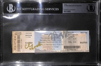 JULIANNA PENA CHRIS HOLDSWORTH AUTO'D TUF 18 FINALE TICKET STUB BAS COA CHAMP - Image 1 of 4