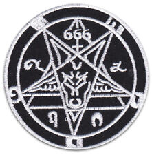 Pentagramm Wicca Baphomet 666 Satan Teufel Aufnäher Patch Bügelbild Aufbügler