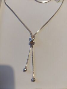 Vintage Sterling Silver Lariat Style Necklace 925