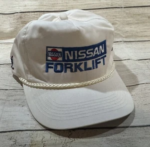VTG Nissan Forklift GOLF Corded White Adjustable Trucker Baseball Cap Hat Tub37 - Picture 1 of 6